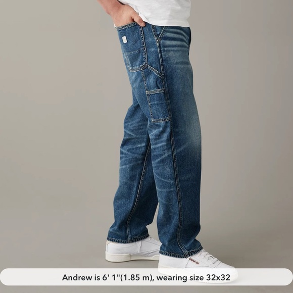 Men’s American Eagle AE Flex Baggy Loose Fit Carpenter Pants Jeans Size 30x32 - Picture 3 of 12